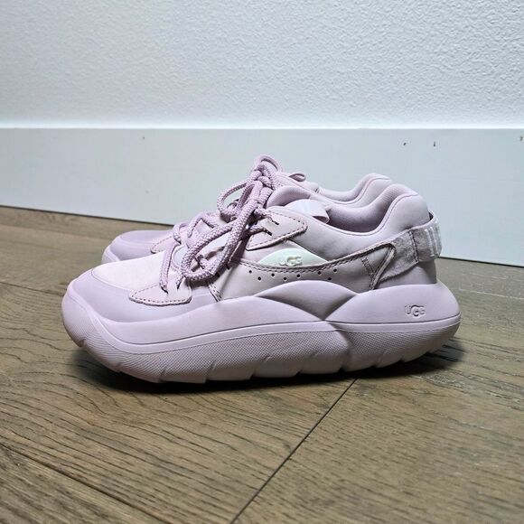 UGG LA Alto Cloud Lace Up Trainer in Rose Pink - Picture 3 of 11